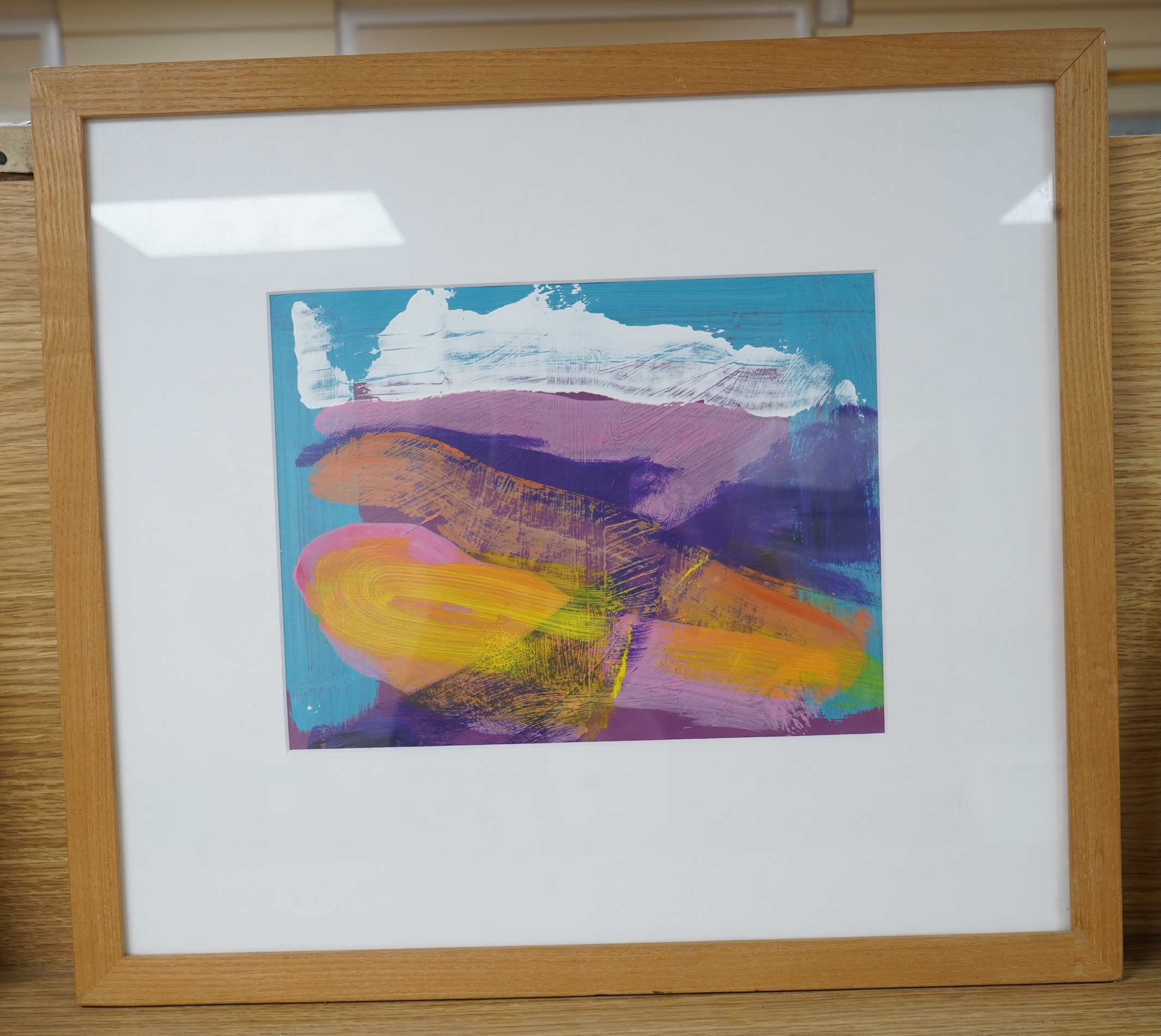 Geoff Hands, ‘Hayle Landscape Study 1998’, unsigned, label verso, acrylic on paper, 18 x 23cm